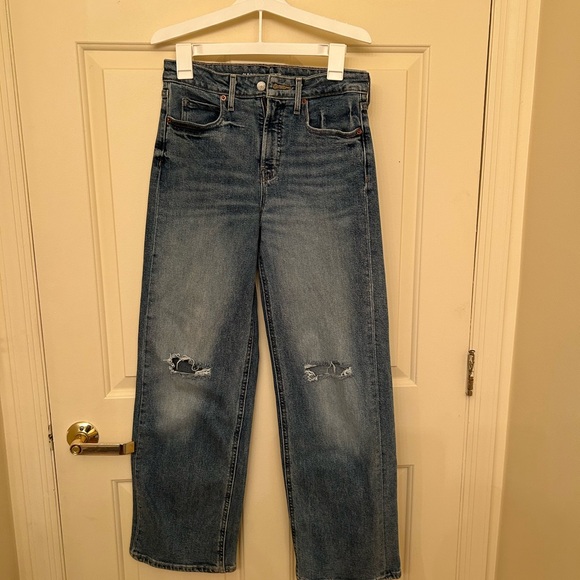 Old Navy extra high waisted Blue Women's Jeans wide leg style - size 2 - Picture 1 of 10